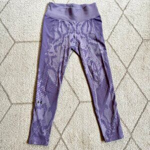 Under Armor Heat Gear Lilac Printed Running Performance Leggings Sz XS
